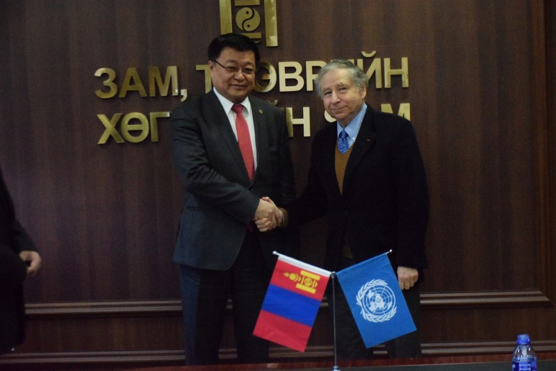 Minister D.Ganbat meets with Mr. Jean Todt, UN Special Envoy for Road Safety